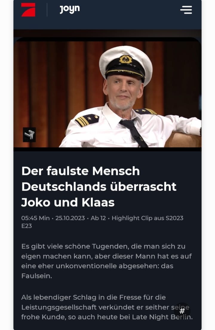 Late Night Berlin am 24.10.23 auf Pro 7